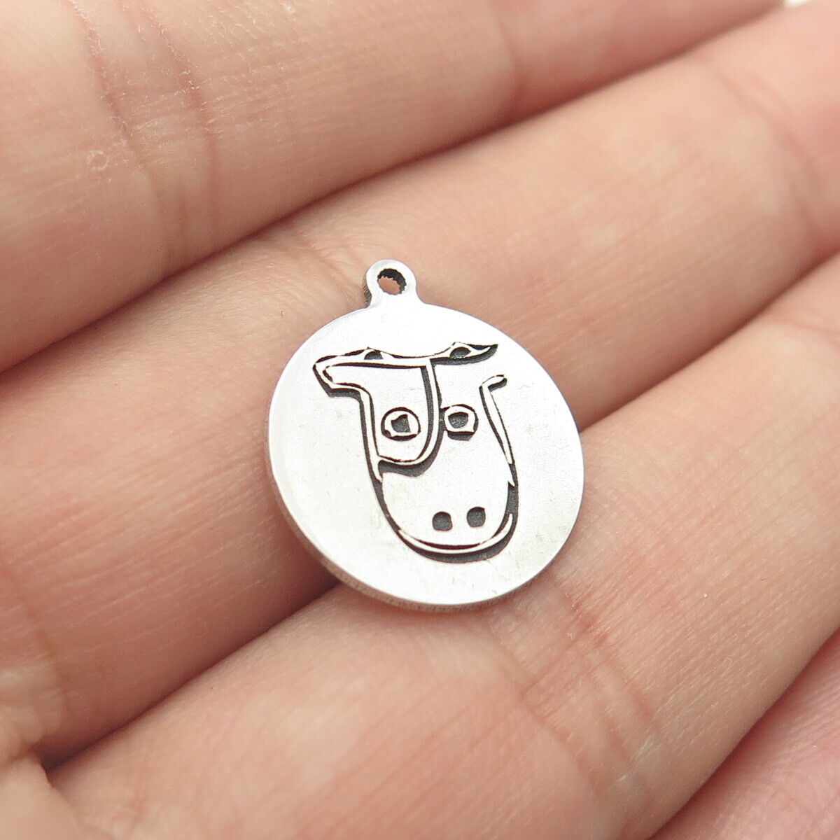 925 Sterling Silver USA Two In Town Cow Charm Pendant