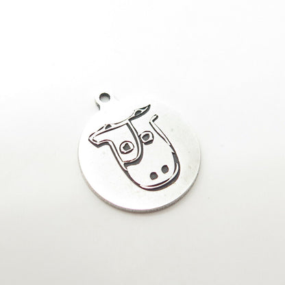 925 Sterling Silver USA Two In Town Cow Charm Pendant