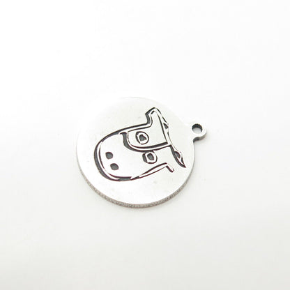 925 Sterling Silver USA Two In Town Cow Charm Pendant