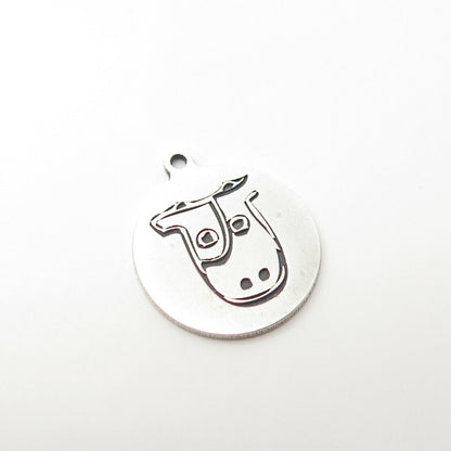 925 Sterling Silver USA Two In Town Cow Charm Pendant