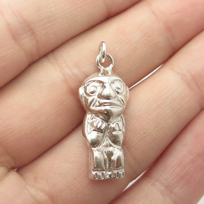 900 Coin Silver Vintage Tribal Totem Pendant