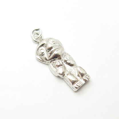 900 Coin Silver Vintage Tribal Totem Pendant