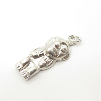 900 Coin Silver Vintage Tribal Totem Pendant