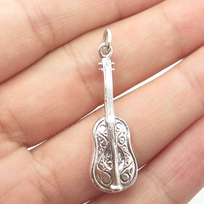 925 Sterling Silver Vintage Danecraft Violin Musical Instrument Charm Pendant