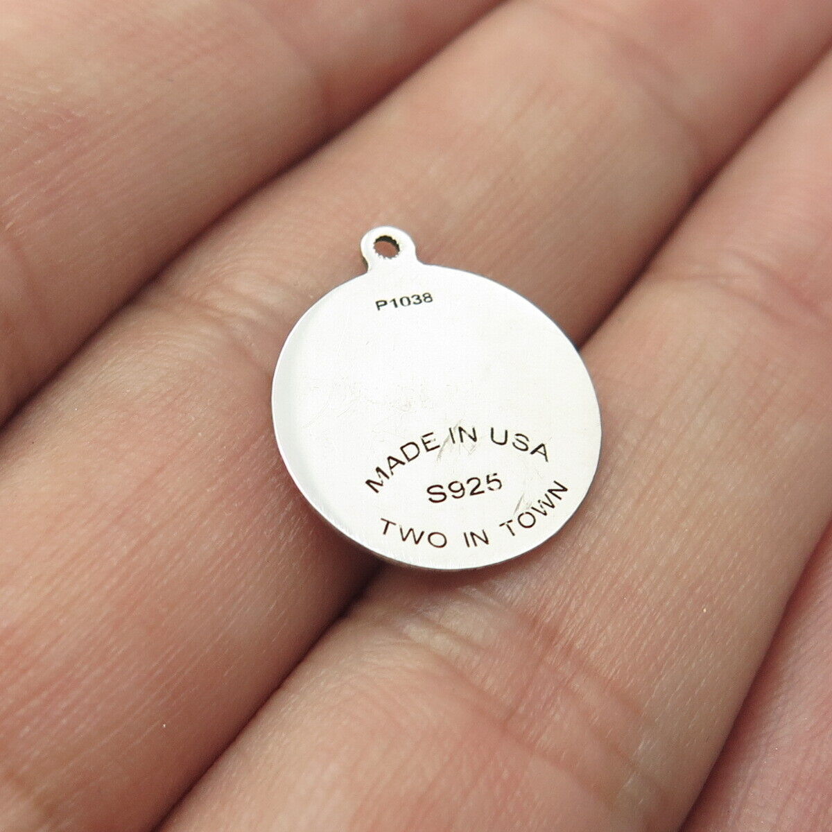 925 Sterling Silver USA Two In Town Jumping From For Good Luck Charm Pendant