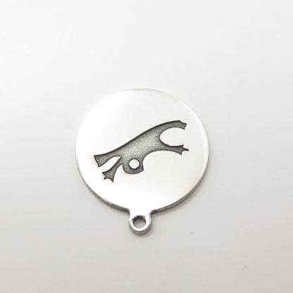 925 Sterling Silver USA Two In Town Jumping From For Good Luck Charm Pendant