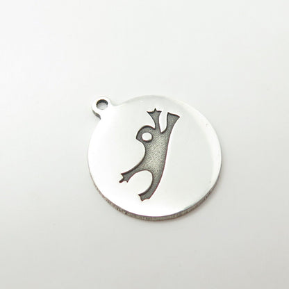 925 Sterling Silver USA Two In Town Jumping From For Good Luck Charm Pendant