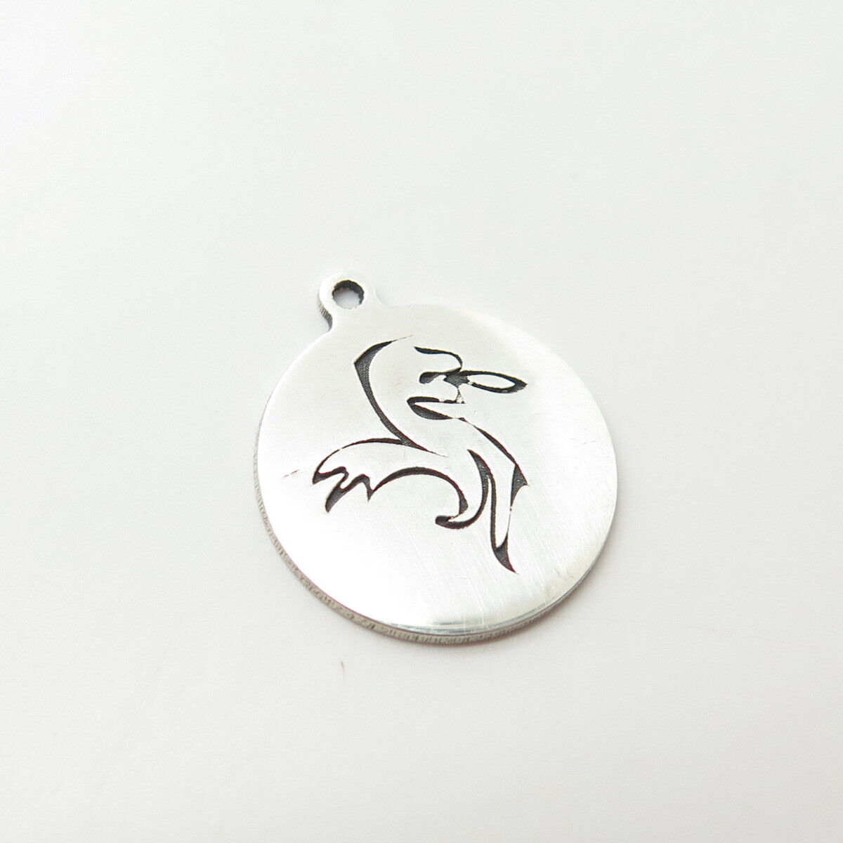 925 Sterling Silver USA Two In Town Dragon Charm Pendant