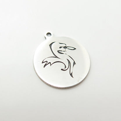 925 Sterling Silver USA Two In Town Dragon Charm Pendant