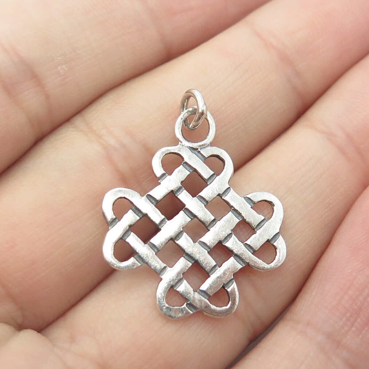 925 Sterling Silver Vintage Celtic Salomon's Knot Charm Pendant