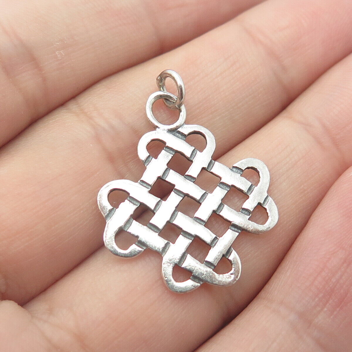 925 Sterling Silver Vintage Celtic Salomon's Knot Charm Pendant