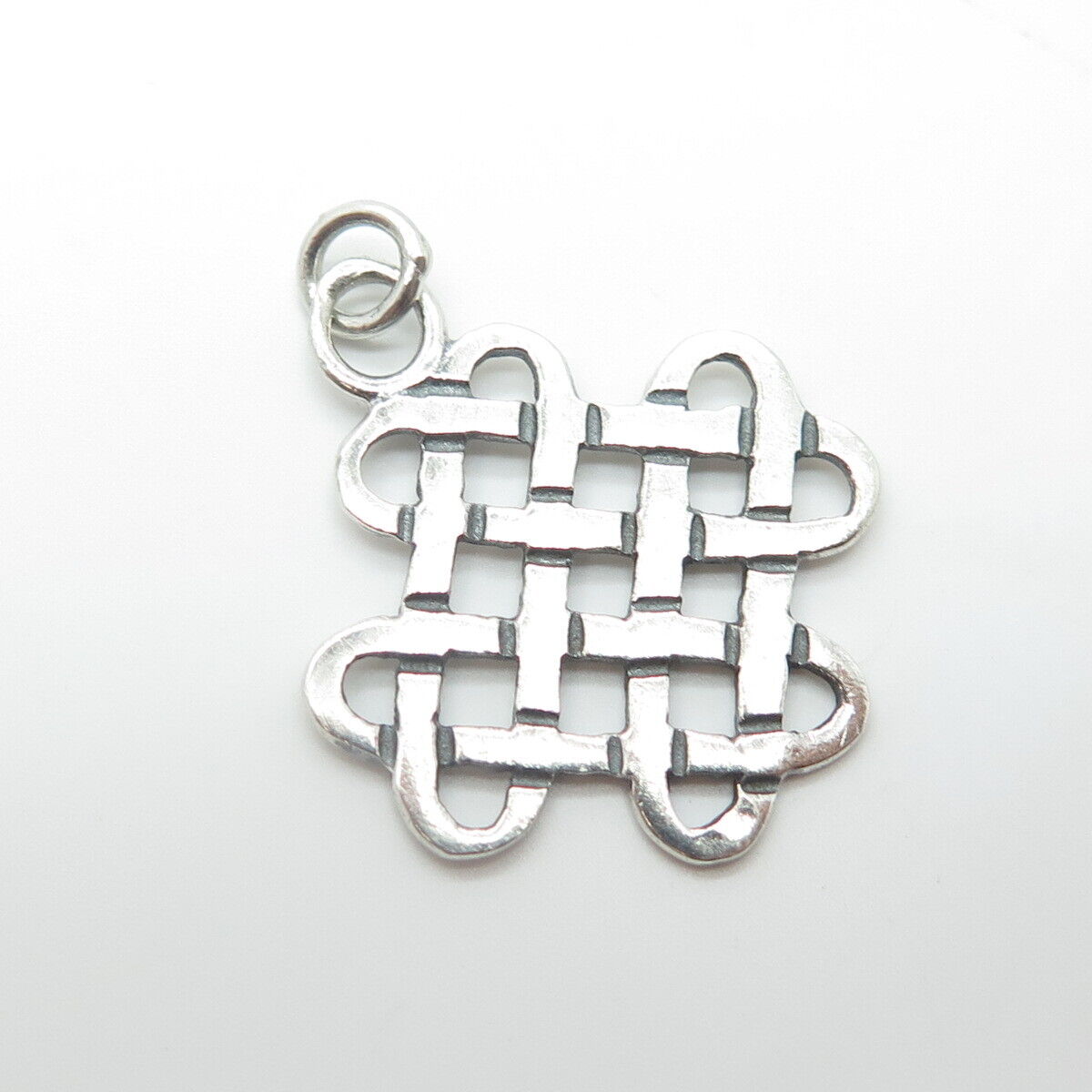 925 Sterling Silver Vintage Celtic Salomon's Knot Charm Pendant