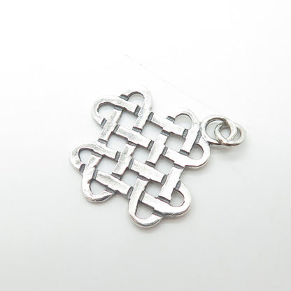 925 Sterling Silver Vintage Celtic Salomon's Knot Charm Pendant