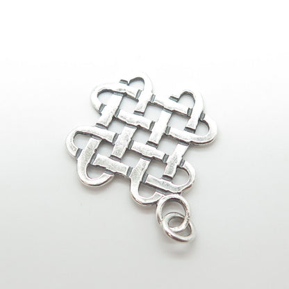 925 Sterling Silver Vintage Celtic Salomon's Knot Charm Pendant