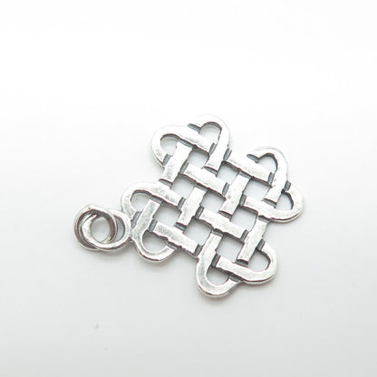 925 Sterling Silver Vintage Celtic Salomon's Knot Charm Pendant