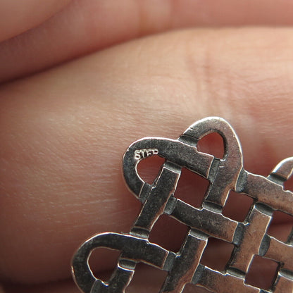 925 Sterling Silver Vintage Celtic Salomon's Knot Charm Pendant