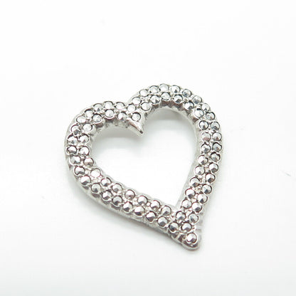 925 Sterling Silver Antique Art Deco Kilmer & Daniels Marcasite Heart Pendant