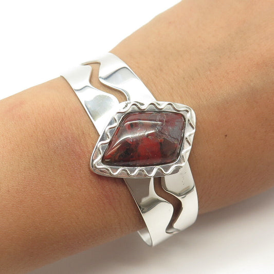 925 Sterling Silver Vintage Jay King Desert Rose Tiger Iron Tribal Bracelet 7"