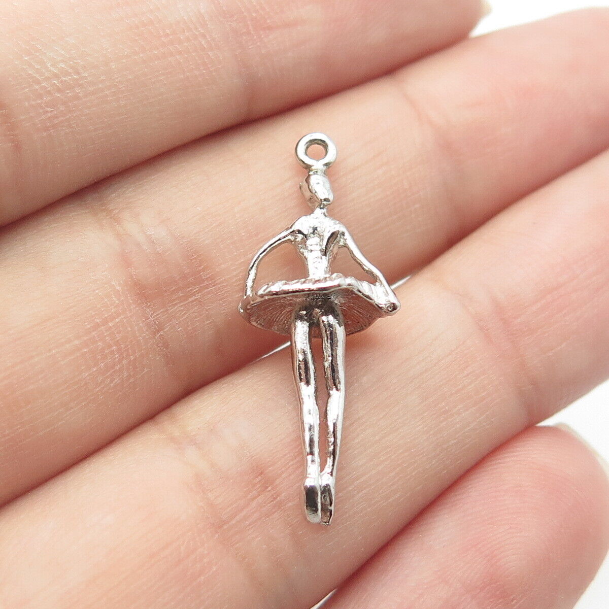 925 Sterling Silver Vintage Ballerina Charm Pendant