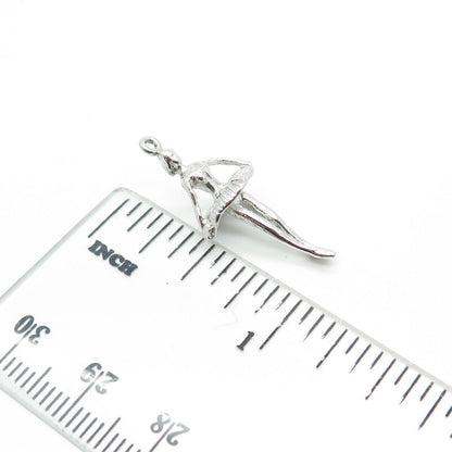 925 Sterling Silver Vintage Ballerina Charm Pendant