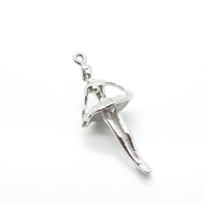 925 Sterling Silver Vintage Ballerina Charm Pendant