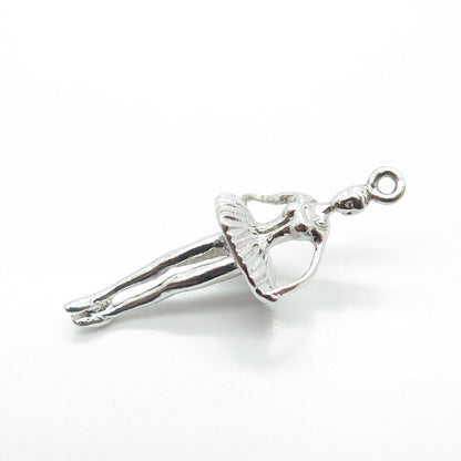 925 Sterling Silver Vintage Ballerina Charm Pendant