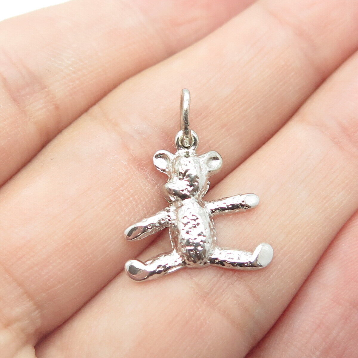 925 Sterling Silver Vintage Rembrandt Teddy Bear Charm Pendant