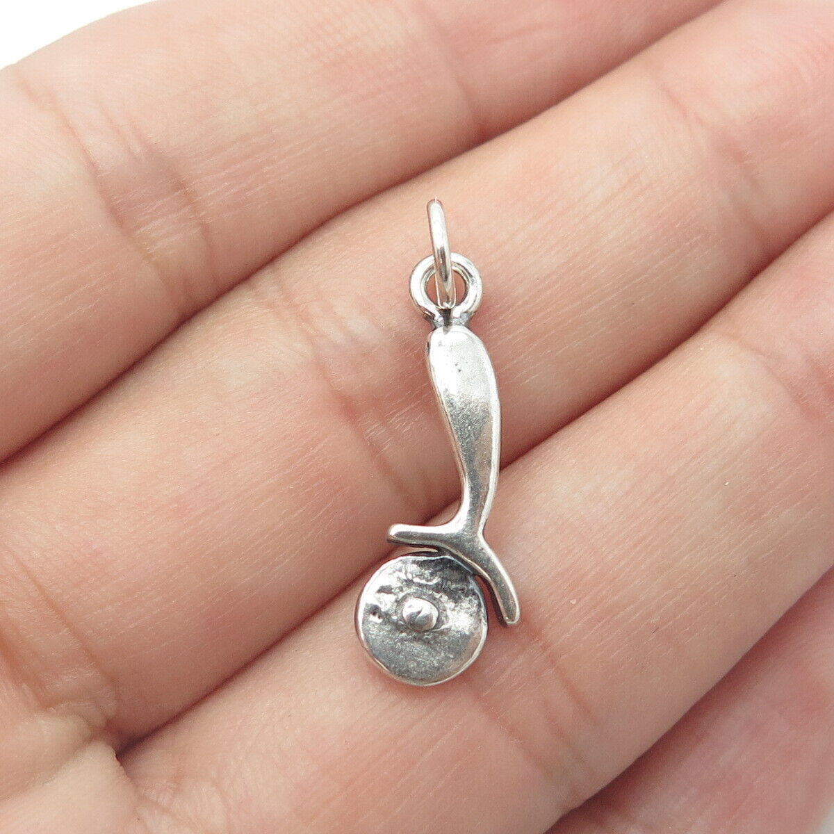 925 Sterling Silver Old Stock Pizza Knife Charm Pendant