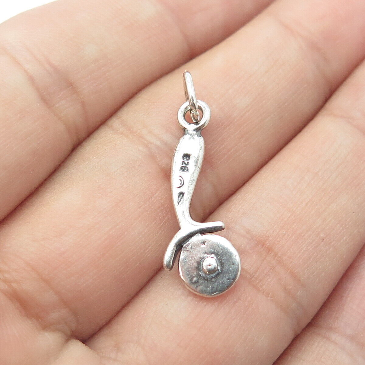 925 Sterling Silver Old Stock Pizza Knife Charm Pendant