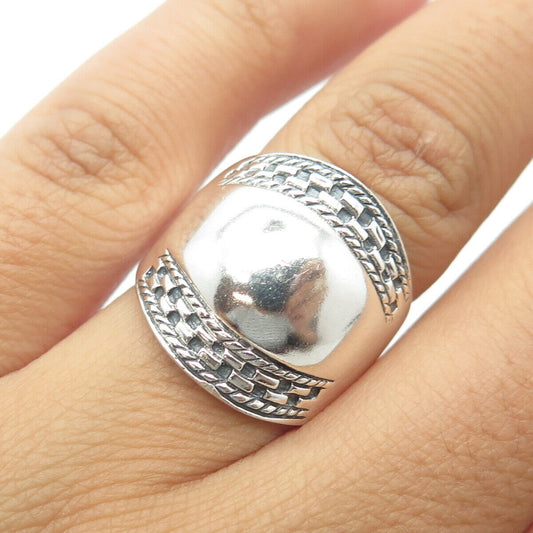 925 Sterling Silver Vintage Dome Statement Ring Size 6.25