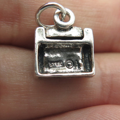 925 Sterling Silver Vintage Couch Charm Pendant