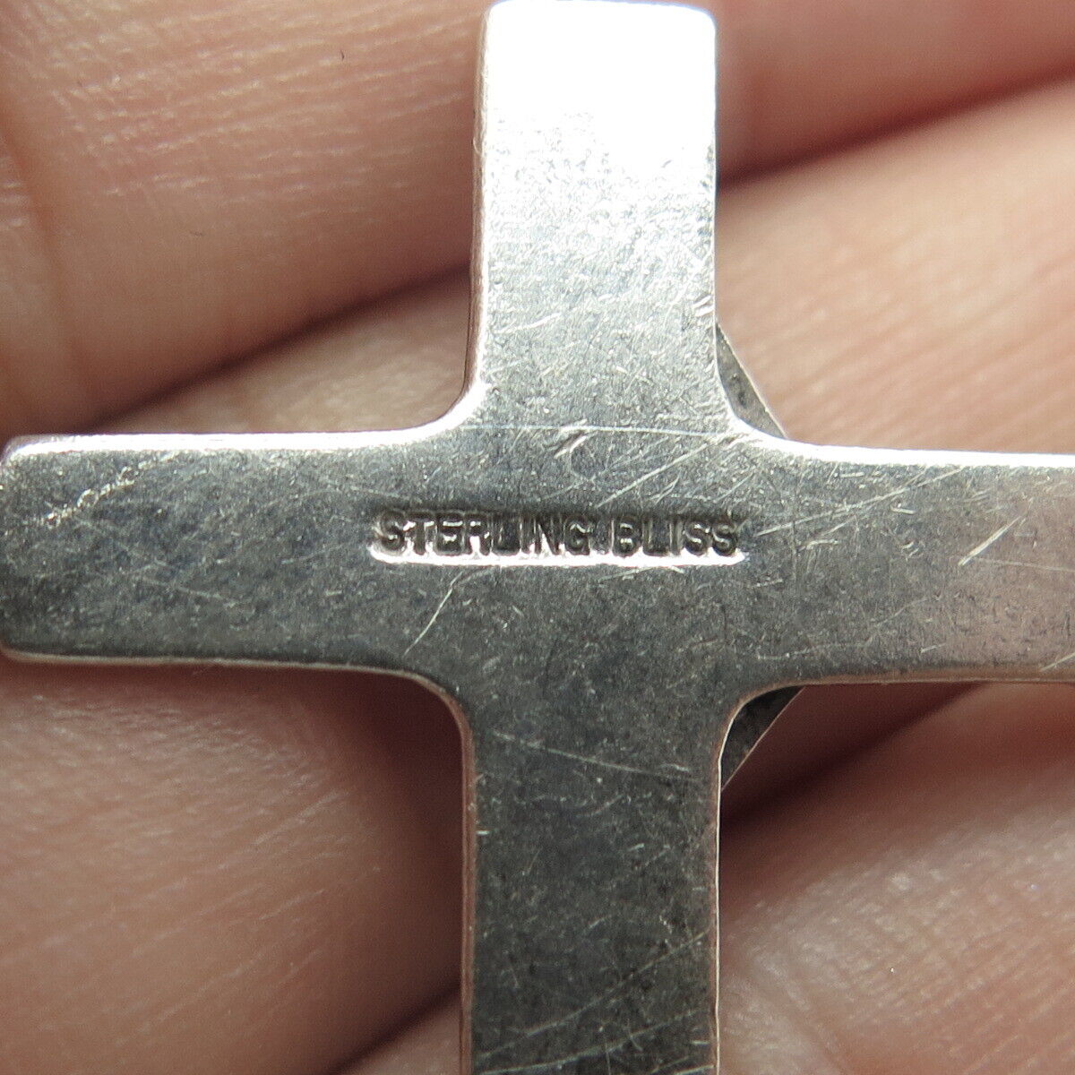 925 Sterling Silver Vintage Bliss Mfg Crucifix Cross Religious Pendant