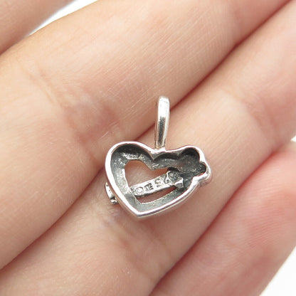 925 Sterling Silver Vintage Key Of Heart Pendant