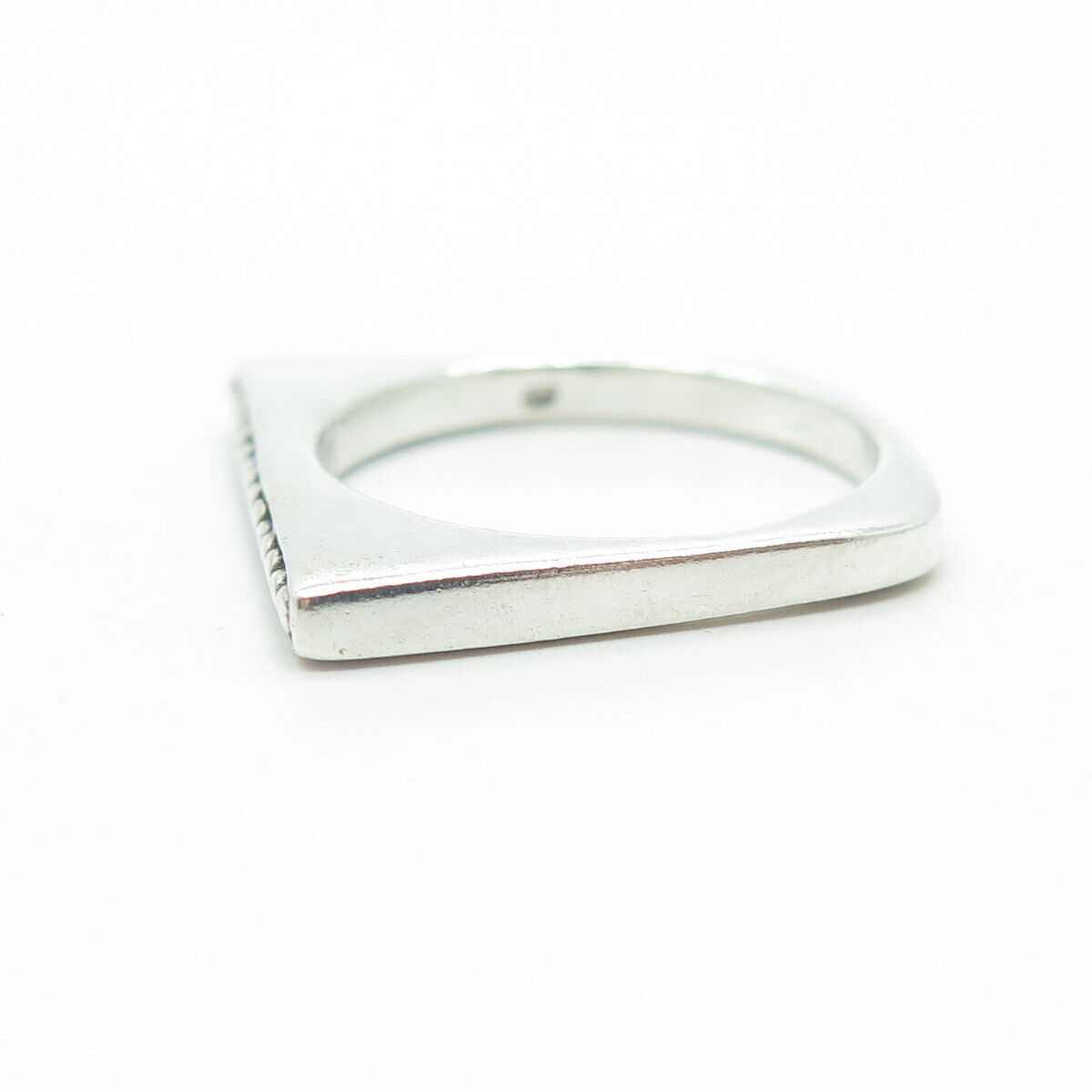 925 Sterling Silver Vintage Granulated Bar Stackable Ring Size 7.5