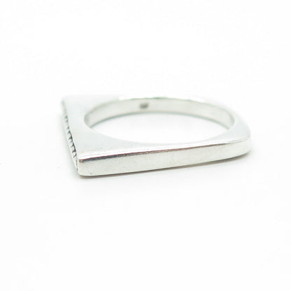 925 Sterling Silver Vintage Granulated Bar Stackable Ring Size 7.5