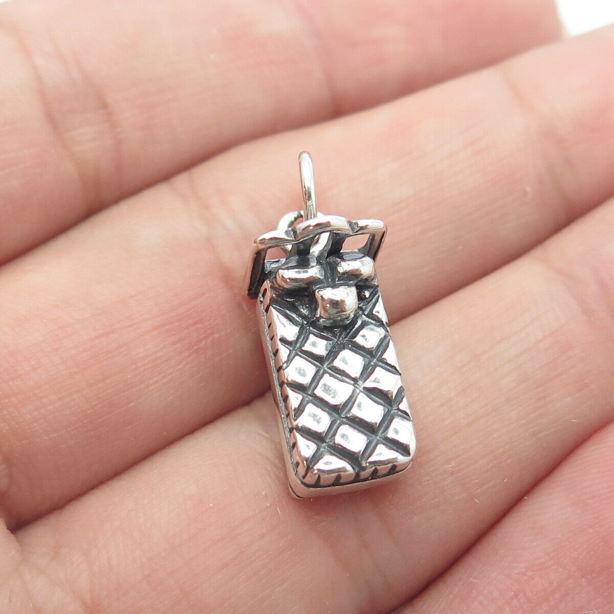 925 Sterling Silver Old Stock Twin Size Bed Charm Pendant