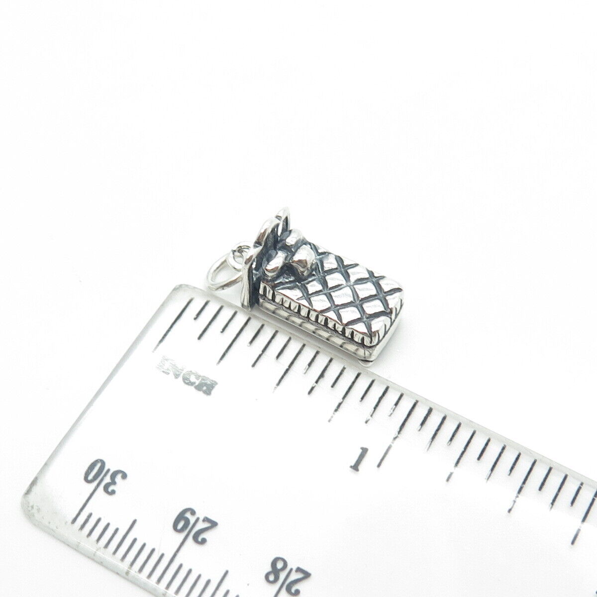 925 Sterling Silver Old Stock Twin Size Bed Charm Pendant