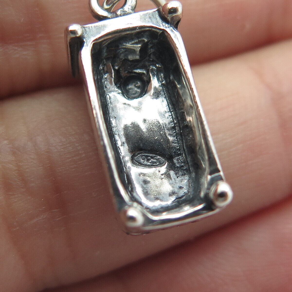 925 Sterling Silver Old Stock Twin Size Bed Charm Pendant