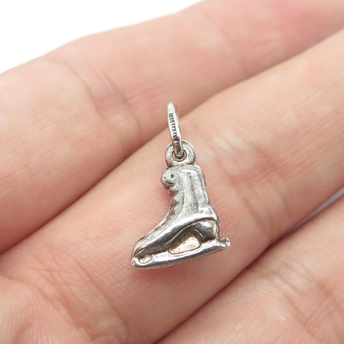 925 Sterling Silver Old Stock Italy Ice Skating Shoe Charm Pendant