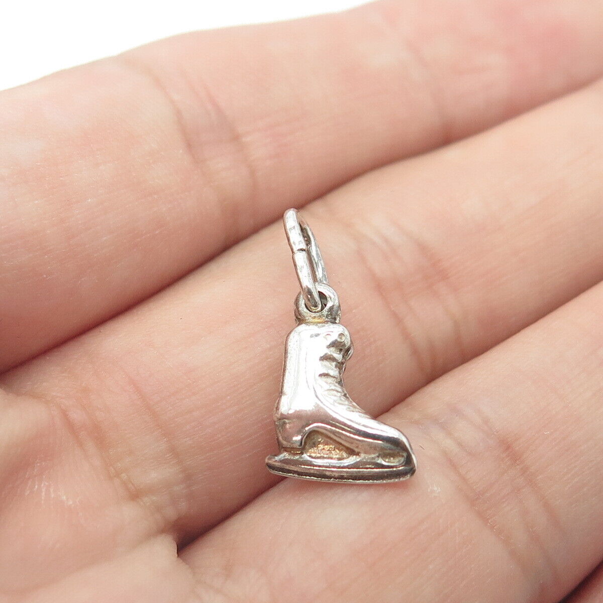 925 Sterling Silver Old Stock Italy Ice Skating Shoe Charm Pendant