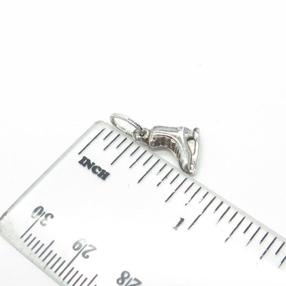 925 Sterling Silver Old Stock Italy Ice Skating Shoe Charm Pendant