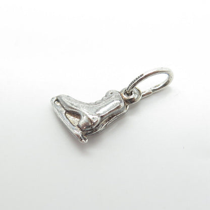 925 Sterling Silver Old Stock Italy Ice Skating Shoe Charm Pendant