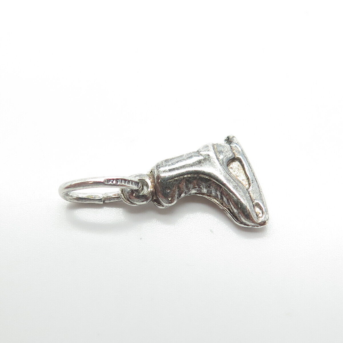 925 Sterling Silver Old Stock Italy Ice Skating Shoe Charm Pendant