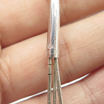 925 Sterling Silver Vintage Sunrise Southwestern Yellow Bead Liquid Necklace 20"