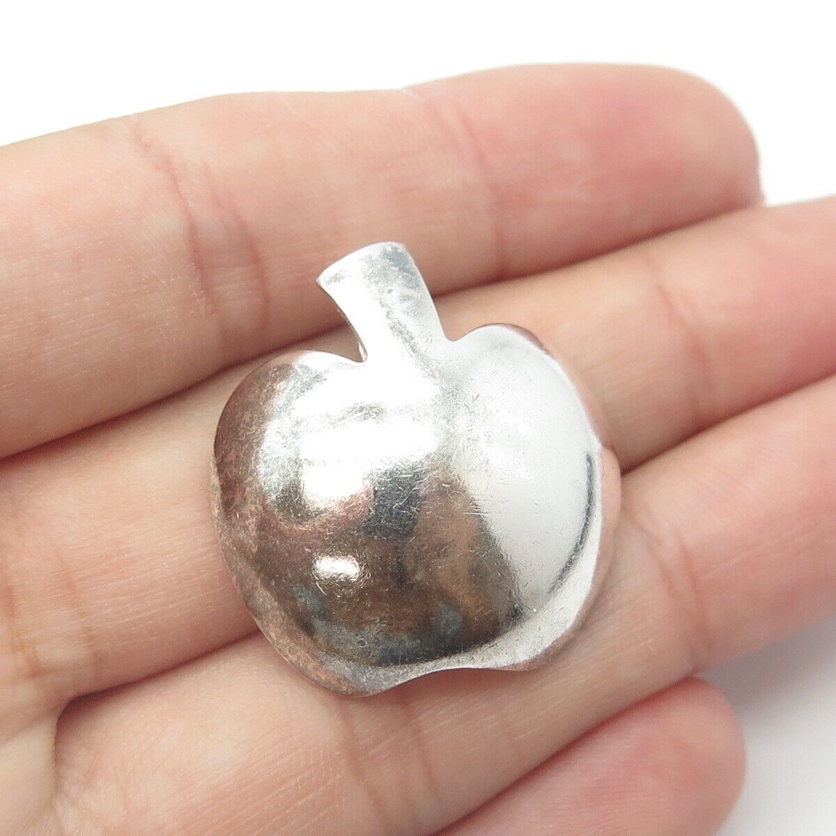 925 Sterling Silver Vintage Israel Apple Modernist Pendant