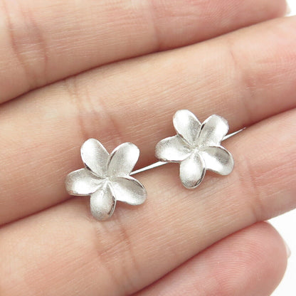 925 Sterling Silver Flower Blossom Stud Earrings