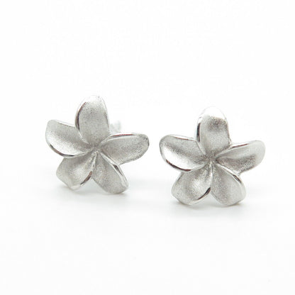 925 Sterling Silver Flower Blossom Stud Earrings