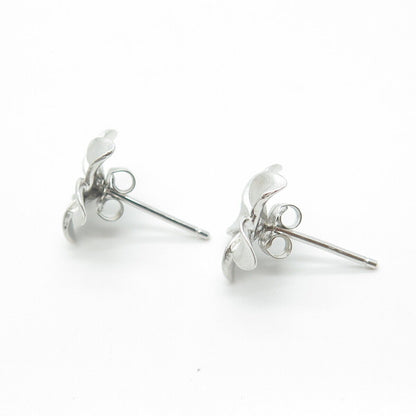 925 Sterling Silver Flower Blossom Stud Earrings