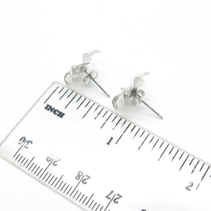 925 Sterling Silver Flower Blossom Stud Earrings