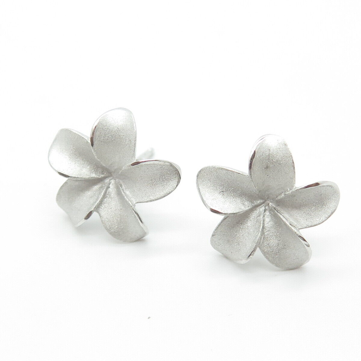 925 Sterling Silver Flower Blossom Stud Earrings